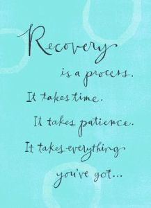Recovery Quote On Blue Background