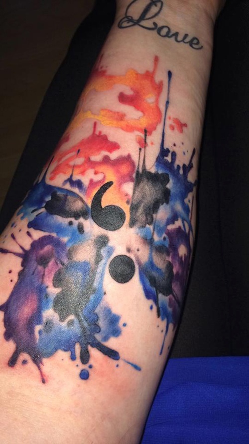 9 Beautiful Semicolon Tattoos Shared to Destigmatize Mental Health Challenges - By Laura Willard