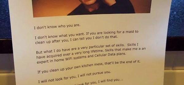 father threatens teenagers - liam neeson