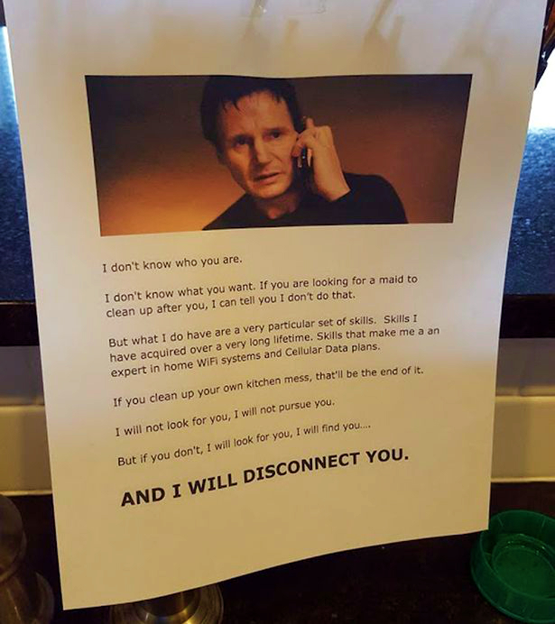 father threatens teenagers - liam neeson