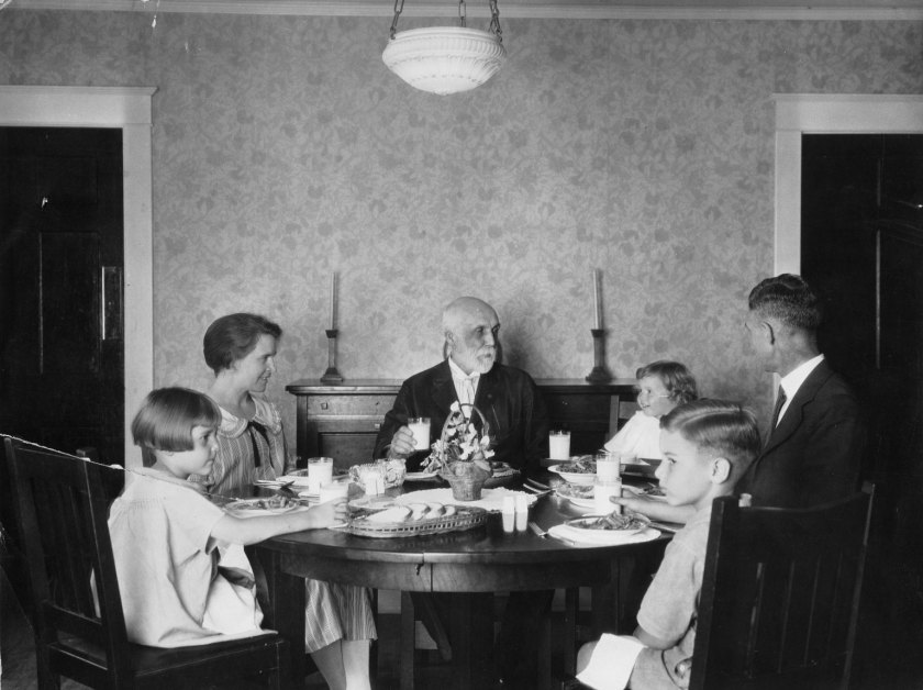 people sitting round A TABLE