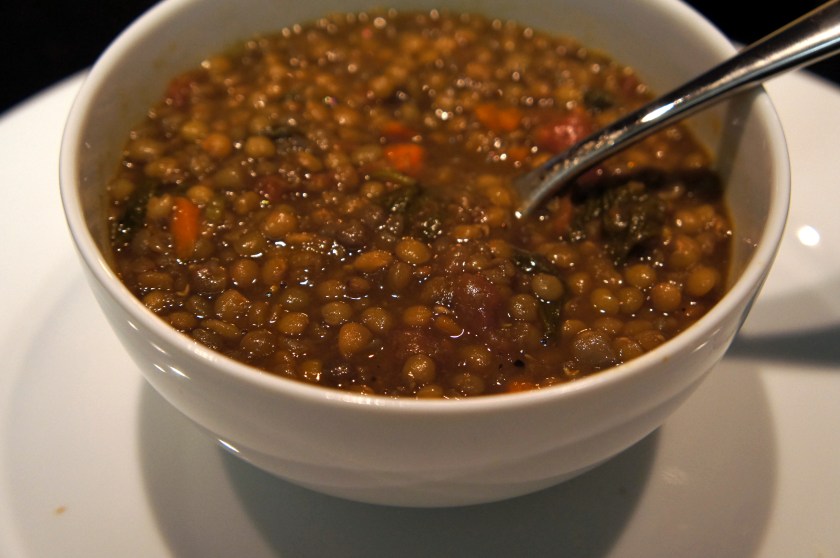 "brown lentil soup"